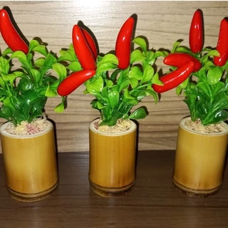 Kit Vasinhos de Pimenta, Pimenta Flores artificiais, Pimenta, Vasinho de Pimenta