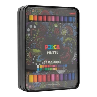 Estojointa Giz Pastel Oleoso Posca com 24 Uniball Uniball