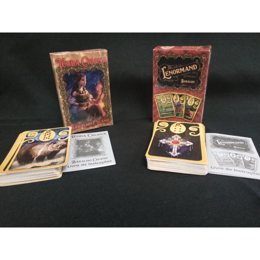 Kit 4 Baralho E Jogo De Cartas Ciganas 36 Cartas E Manual