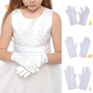 Performar Dança Luvas Elásticas Brancas Estilo Curto/Casamento Flor Menina Cetim Princesa Performa Mágicas/Acessórios Para Fantasias De Palco E Festa