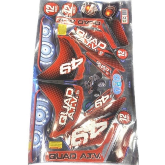 Cartela de Adesivos do Quadriciclo Quad A.T.V. 12 volts ATV Etiqueta Decorativa Adesiva Colante