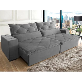 Sofá Lisboa 2,70 mts Pluma Cinza