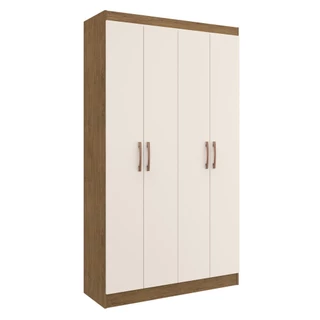 Armário 4 Portas Lavanderia Multiuso Multimóveis CR8000 Nogueira/Off White