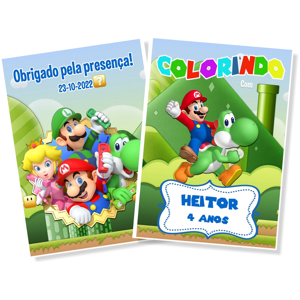 Kit Colorir Super Mario 10 x 15 cm