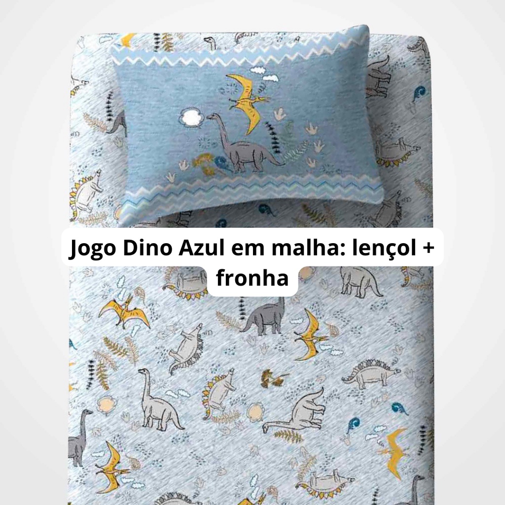 Jogo De Cama Solteiro Infantil Fofo Dinossauro Jurassic