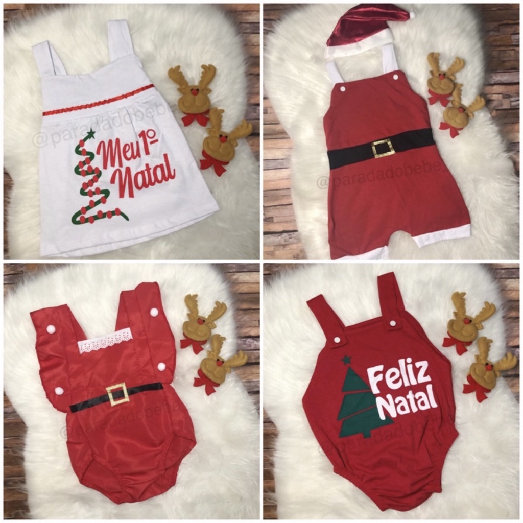 Roupa de Natal para bebê Conjunto de natal de bebê Vestido de natal Roupa de natal Romper de natal Body de natal