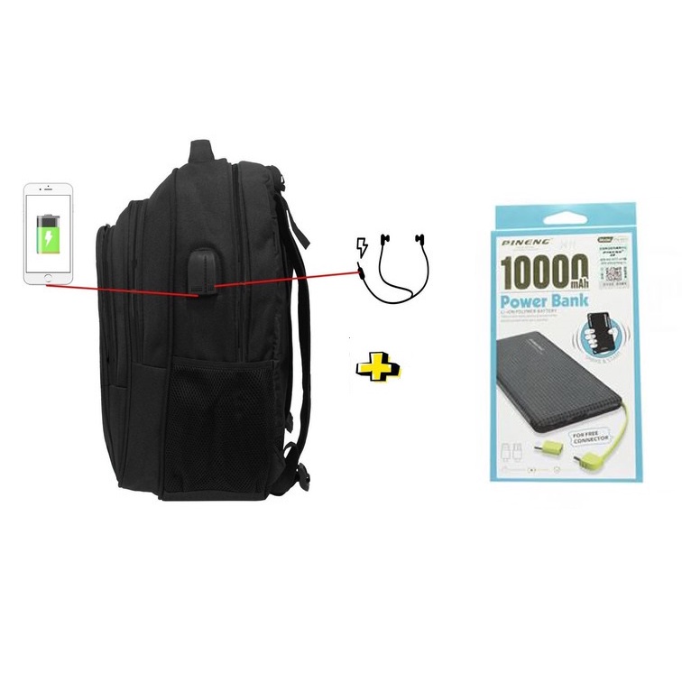 Mochila para notebook acompanha Carregador Usb Power Bank Shopee Brasil