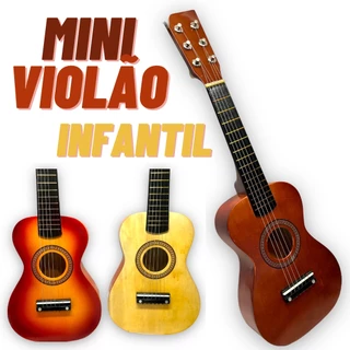 Mini Violao Infantil Semi Profissional Madeira Aprendizagem