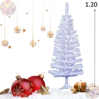 Árvore Natal Branca Decorada 1,20M 65 Enfeites Pisca 220V na