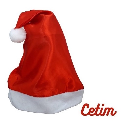 Gorro Touca De Papai Noel Linha Luxo Cetim Shopee Brasil