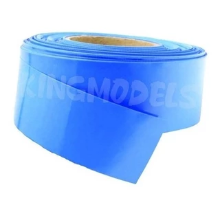 1xmt Tubo Termo Retrátil Azul Pvc 170mm Chato Diam. 108mm