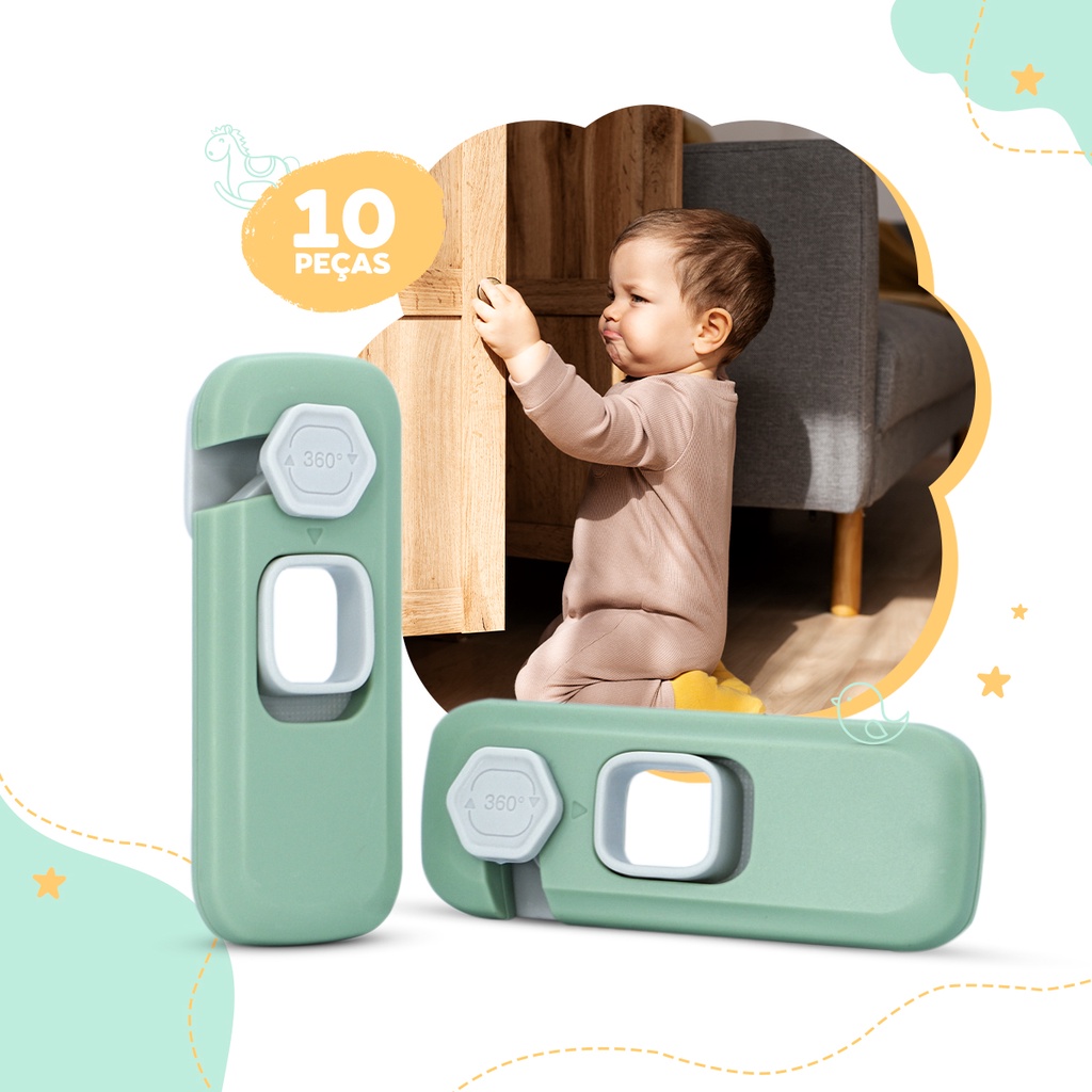 Imagem para P45 - Kit 10 Trava Segurança Proteção bebê Criança