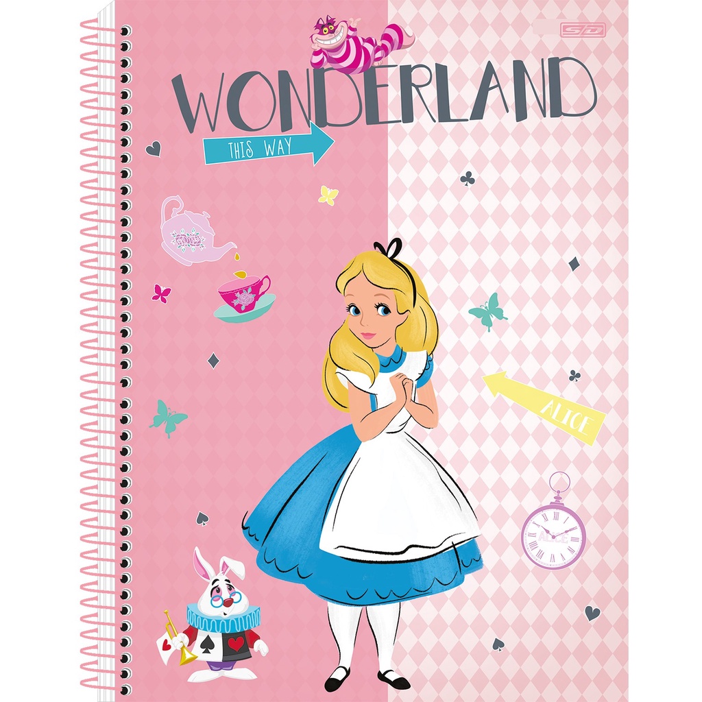 Caderno Universitário 1 Matéria Alice no Pais das Maravilhas 80 Folhas ...