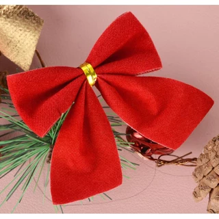 Laço Lacinho Veludo Aveludado Natal Natalino Decoração Arvore - Kit Conjunto Com 12lacos