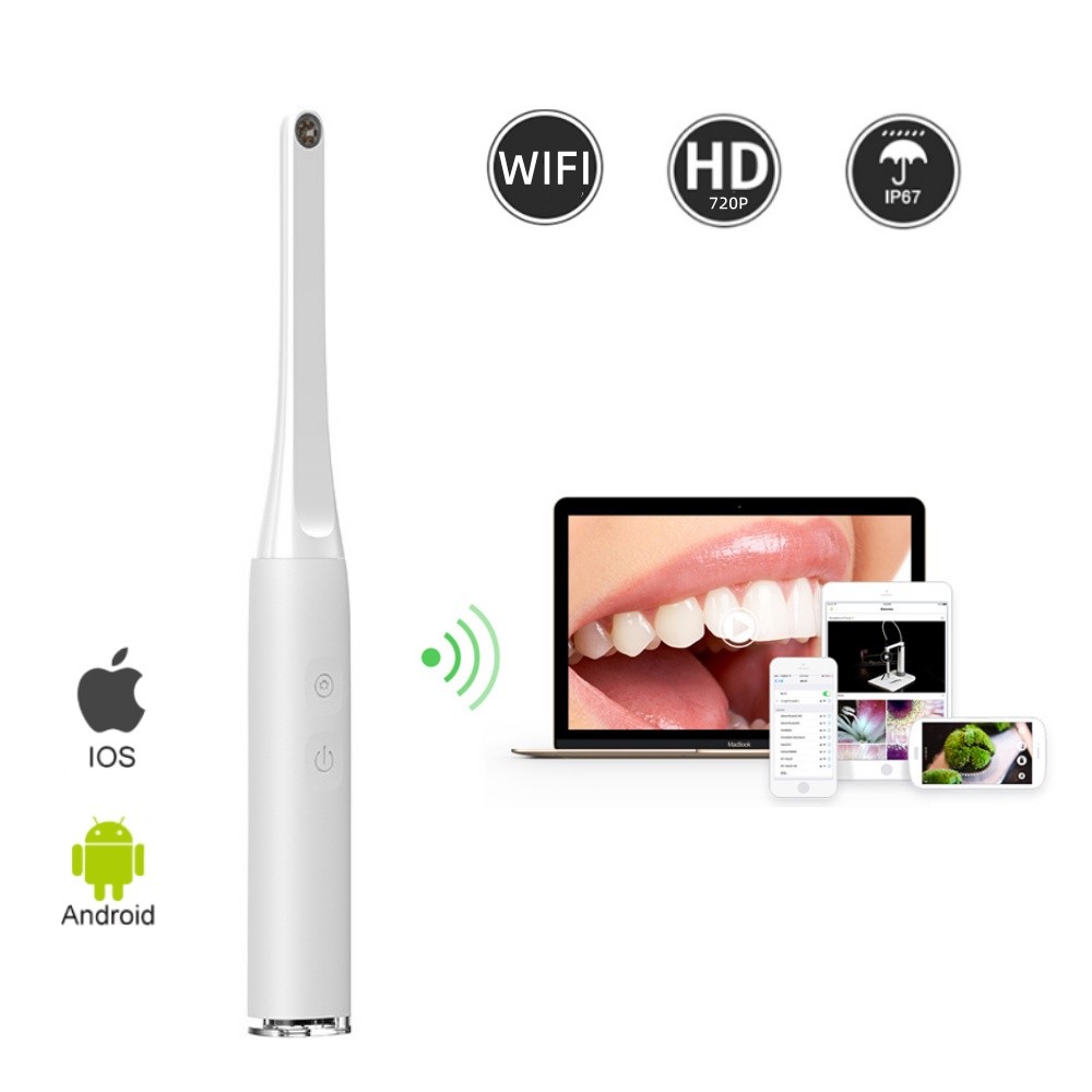 Câmera Dentária Sem Fio Wifi Endoscópio Oral Inspeção Intraoral HD Vídeo Para Android IOS