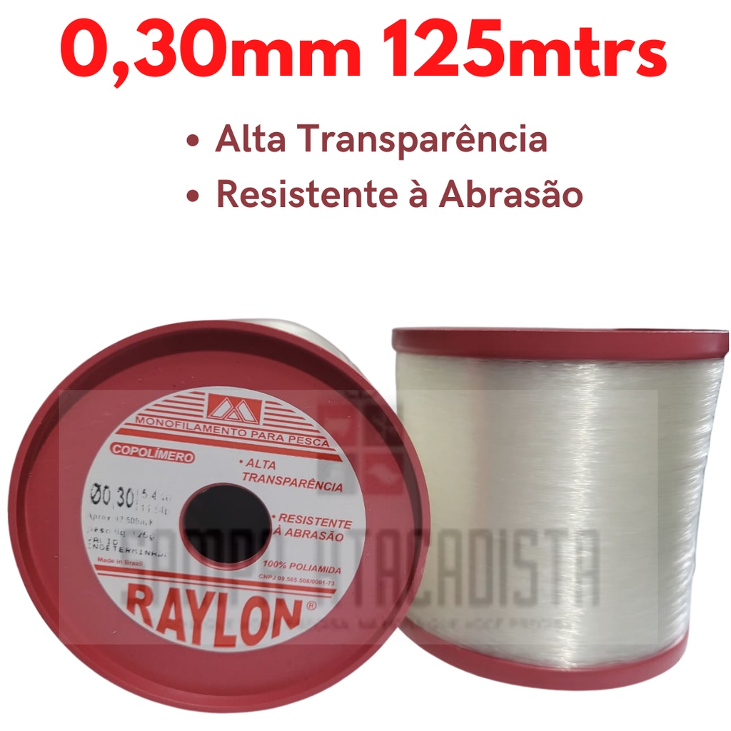 Linha Pesca Alta Transparência Raylon - Rolo com 125 gramas | Shopee Brasil