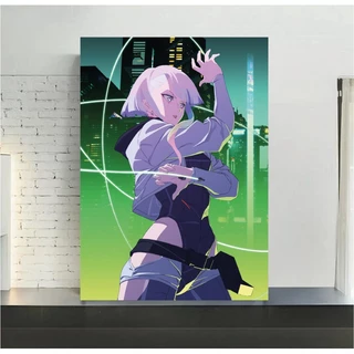 Quadro de mdf poster moldura Anime, Mangá, Cyberpunk edgerunners, Lucy