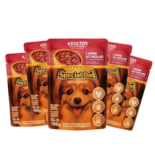 Kit 5 Ração Special Dog Sachê Cães Raças Pequenas Carne - 100g