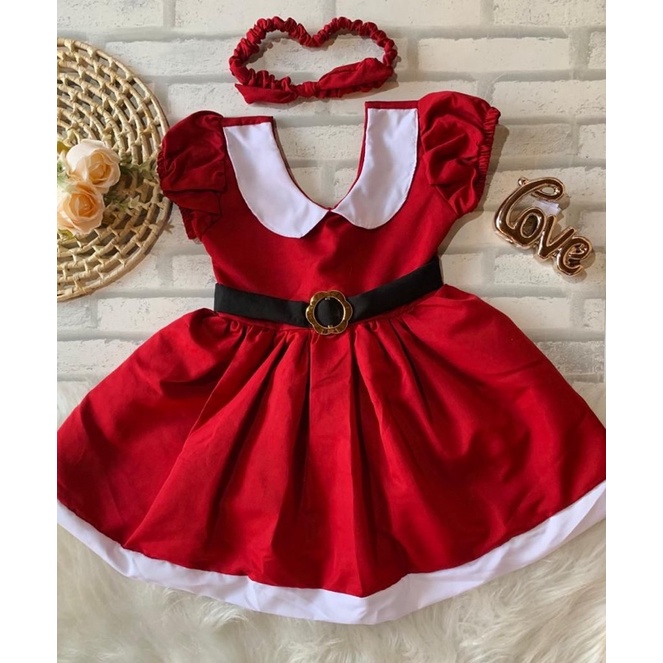 Vestido Mamãe Noel Roupa Infantil para natal