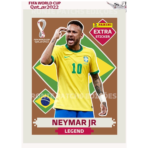 Figurinha (Extra Sticker) Neymar Jr. - Brasil - Legend - Ouro/Gold  Raríssima - Fanatismo