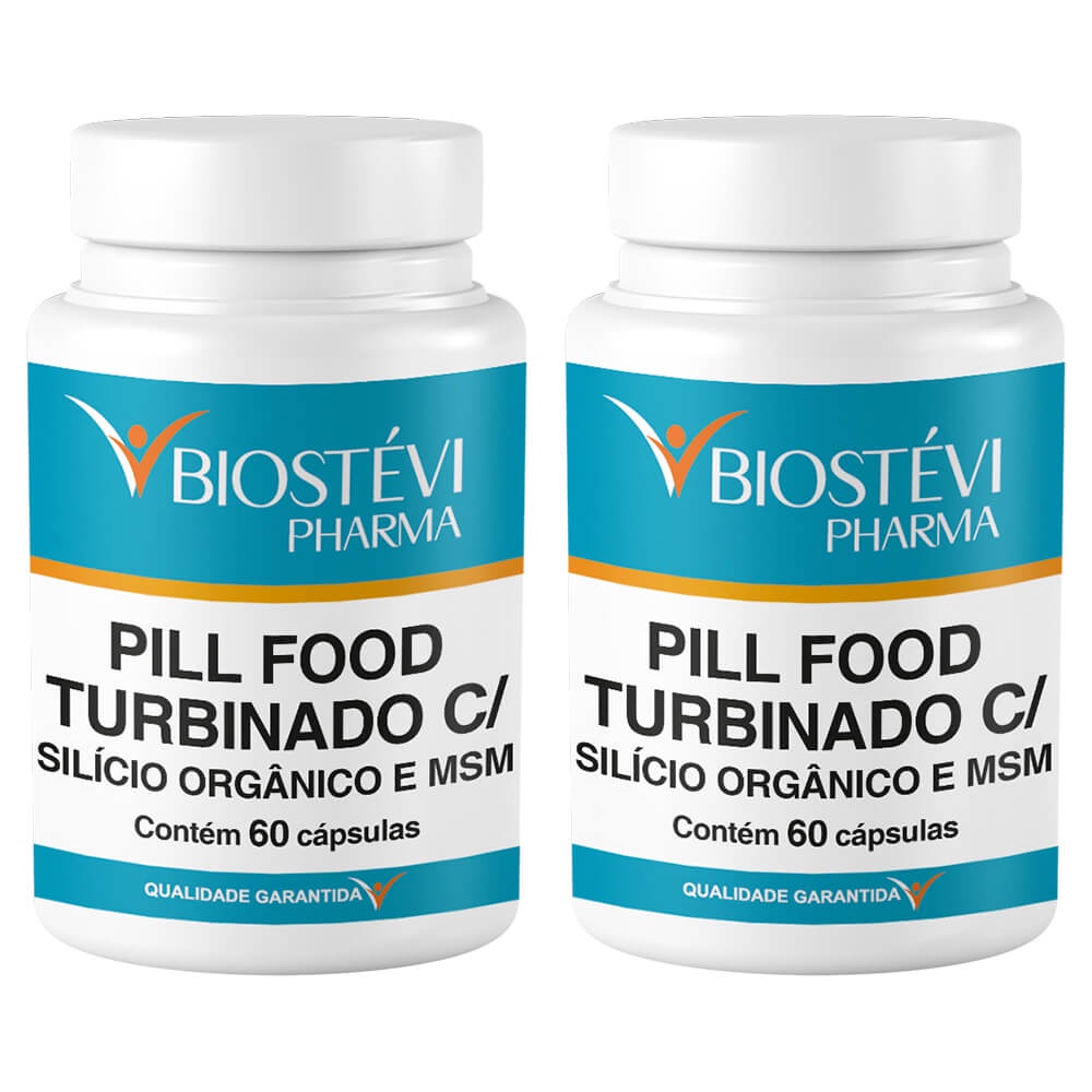 KIT 2 PILL FOOD TURBINADO COM SILÍCIO ORGÂNICO E MSM 60 CÁPSULAS