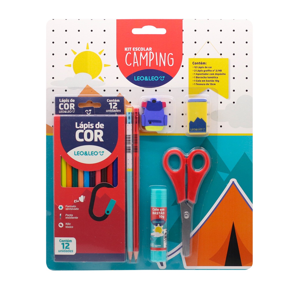 Kit Material Escolar Completo Camping Infantil Leonora | Shopee Brasil