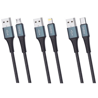 OHEY Cabo Usb para Tipo-C Micro Usb V8 iPhone Lightning 2.4A Carregamento Rápido