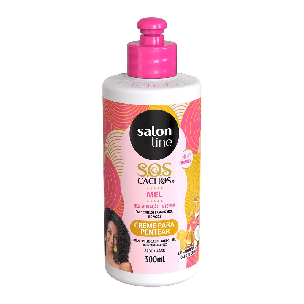 Creme Para Pentear Sos Cachos Mel Cachos Intensos Salon Line G Shopee Brasil