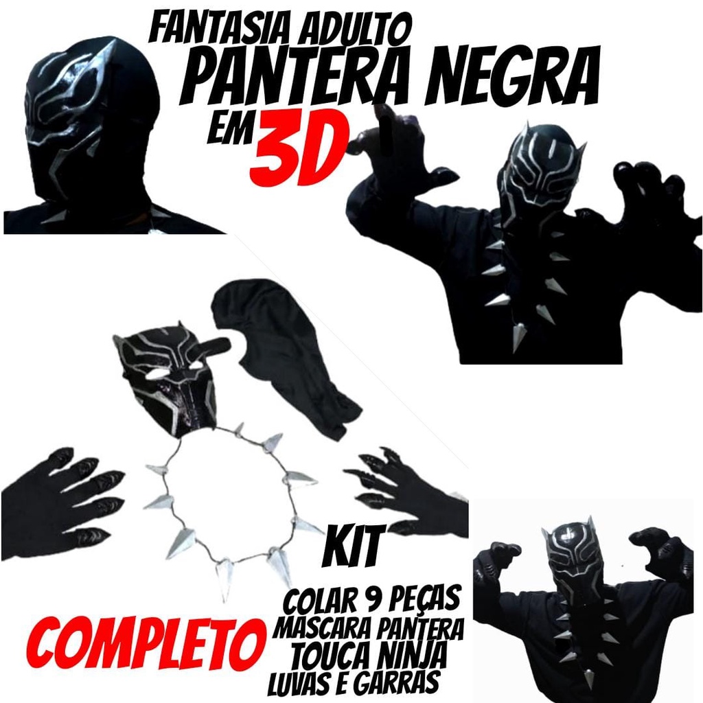 Comprar Fantasia Pantera Negra Completa + Máscara Cosplay Filme Traje Luxo  Profissional preço no Brasil loja online promoção Fantasias Cosplays  Profissionais - Produto item Ref:679972