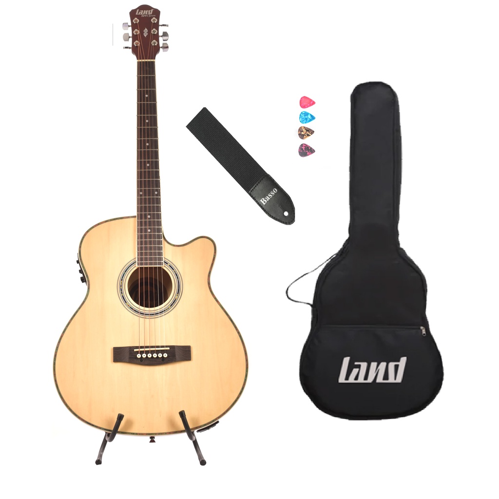 KIT VIOLÃO LAND ELETRICO AÇO NATURAL LW-A-40E