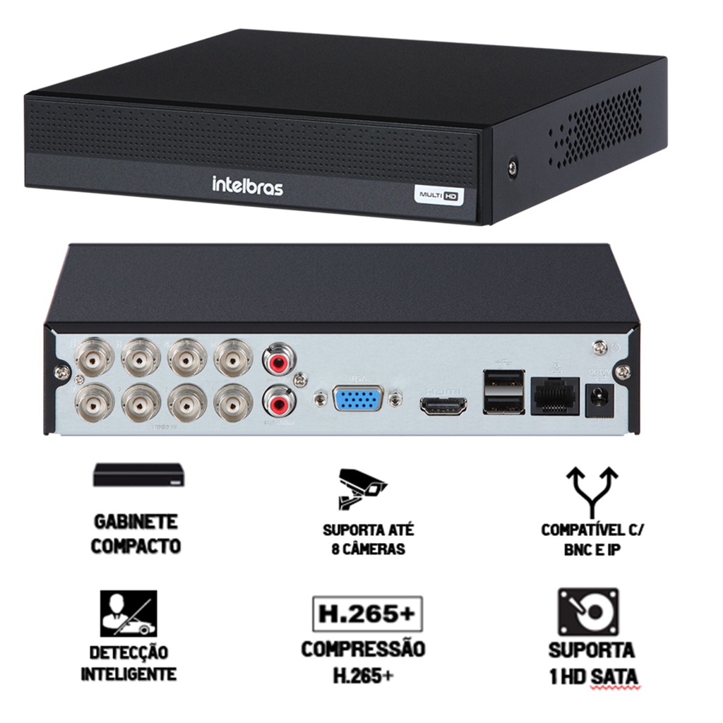 Dvr Gravador Digital 08 Canais Intelbras Mhdx 1008C Shopee Brasil