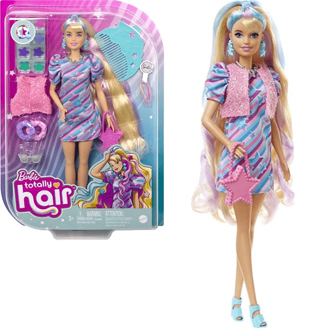 Boneca Barbie Fashion Totally Hair Estrela Acessórios Mattel
