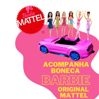Carrinho Carro Rosa Conversível 2 Lugares De Barbie + Boneca na