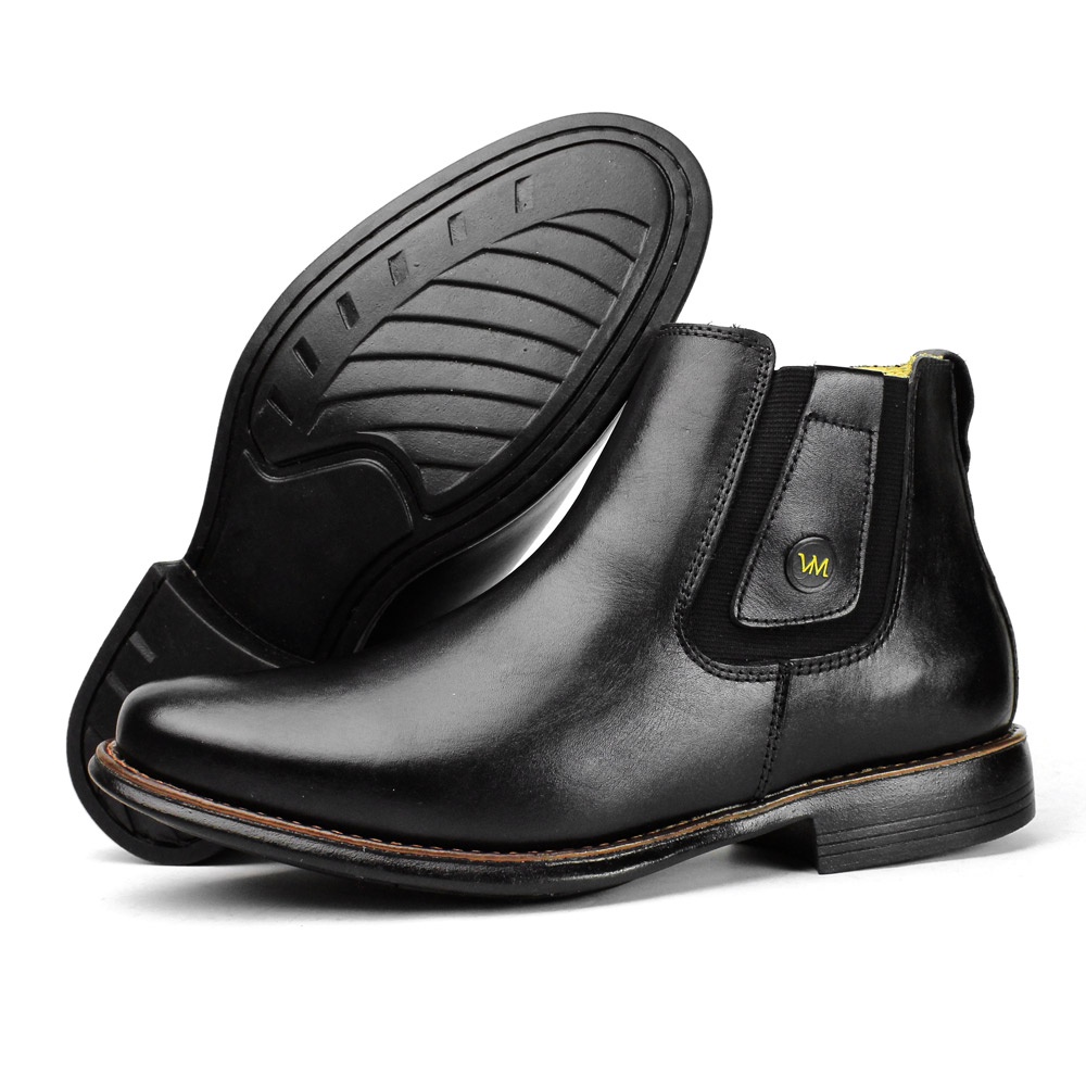 Bota Masculina Chelsea Boots Em Couro Legitimo Luxo