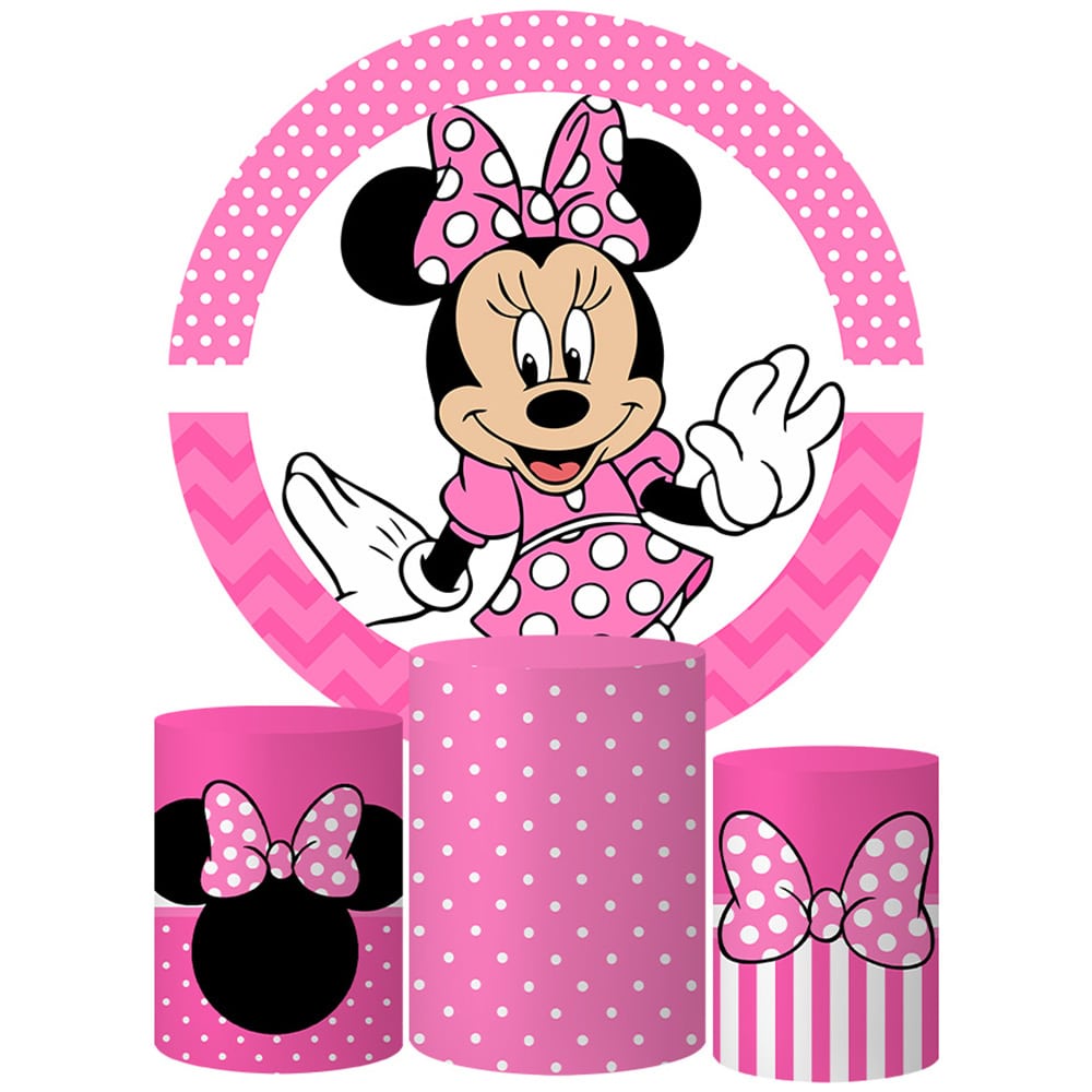 Trio Capa Cilindro + Painel Tema Rosa Veste Fácil