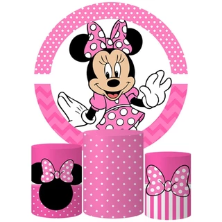 Trio Capa Cilindro + Painel Tema Rosa Veste Fácil