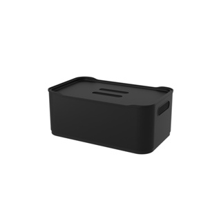 Cesta Organizadora Grande com Tampa Coza Fit 30,5 x 18,5 x 12,4cm Preto