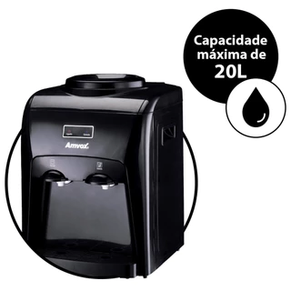 Bebedouro Bebedor Refrigerado Filtro Água Garrafão Galão 20L Gelada Bivolt Automático Preto Amvox
