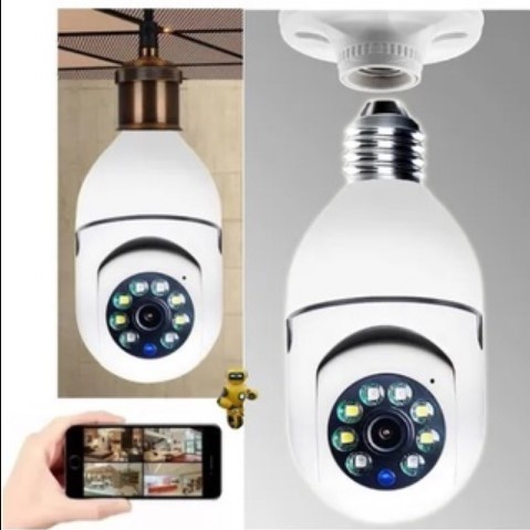 Lâmpada LED De 360 Graus Full HD 1080P Sem Fio Panorâmica Doméstica WiFi CCTV Inteligente IP Duas Câmeras De Visão Panorâmicas De Áudio E27