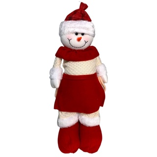 Boneco de Neve Enfeite de Natal Suspenso com Madeira 55cm