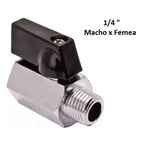 Registro Válvula Esfera Mini Macho X Femea 1/4 Industrial