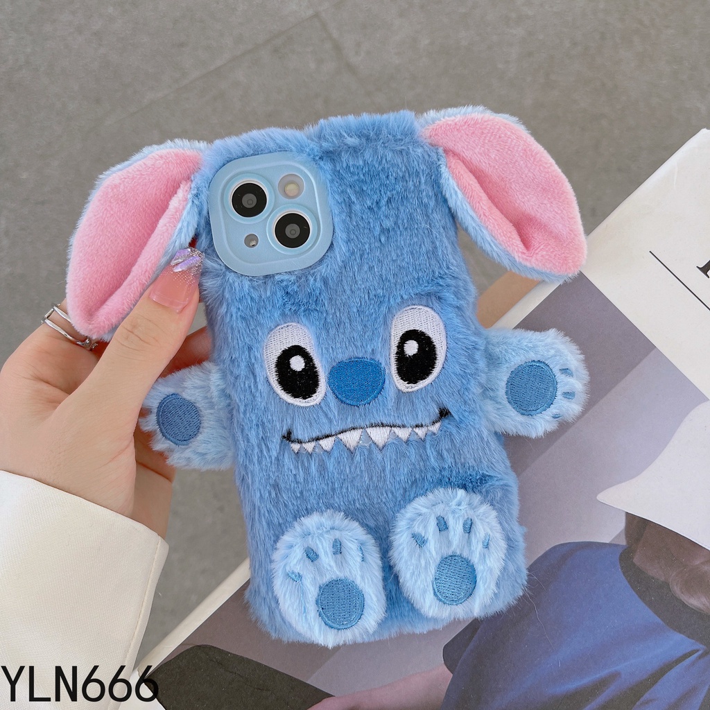 Capa Xiaomi Redmi 6A 7 7A 8 8A 8T 9T 9 9A 9C 10 10X 10C Nota 10T 11S 11E 1 10 10S 9S 9 8 7 Pro Cute Blue Cartoon Stitch Pelúcia De Celular Protetora