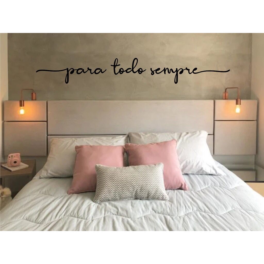 Frase Decorativa Para Todo Sempre Quarto Casal Mdf 3mm Preto Decoração para Casa