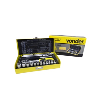 Jogo de soquetes sextavado encaixe de 1/4" 33 pecas Vonder