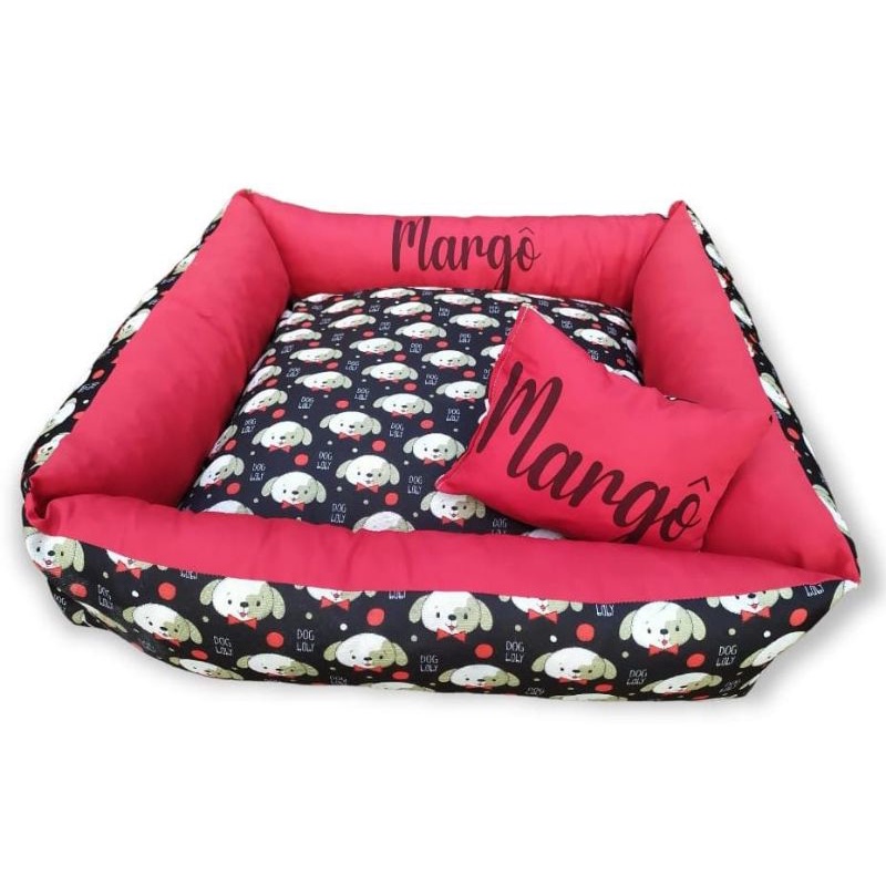 Cama Para Pet Personalizada Com Nome Quadrada com zíper e refil ...