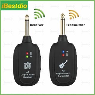 UHF Sistema Sem Fio Transmissor De Guitarra Recarregável Receptor Embutido