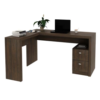 Escrivaninha/Mesa Escritório de Canto com 2 gavetas Multimóveis CR25032 Rustica