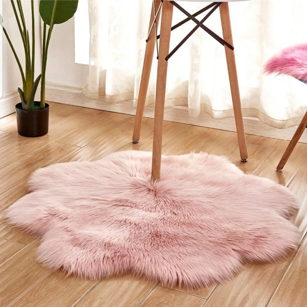 Tapete Pelego Pelo Alto Luxo Para Foto Decoração Flor 80cm