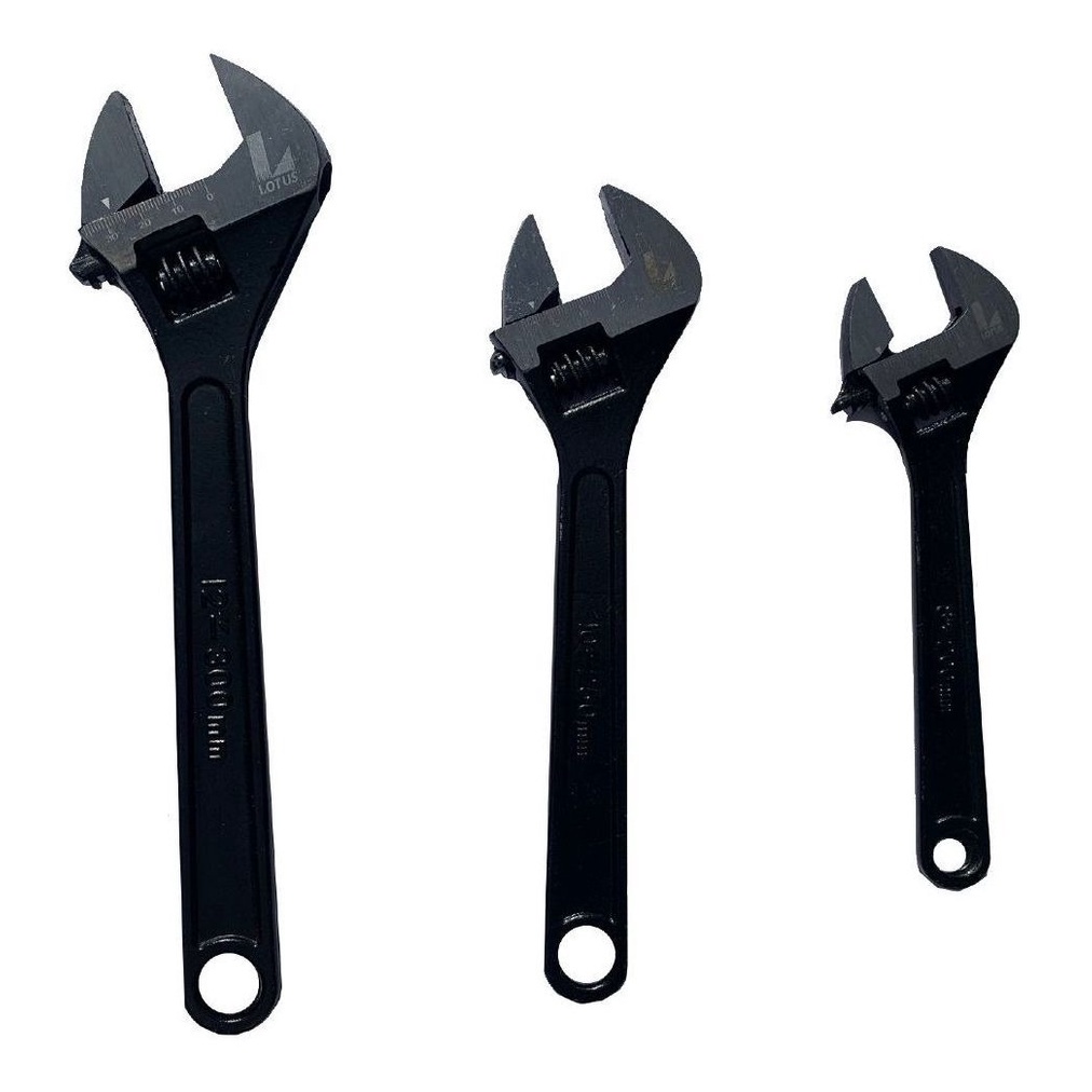 Kit 3 Chaves Inglesas Ajustável Preta 8 10 12 Lotus