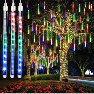 Bastão Chuva Gelo Luz Vareta Natal Pisca Meteoro Cascata 8 Tubos Led 46cm